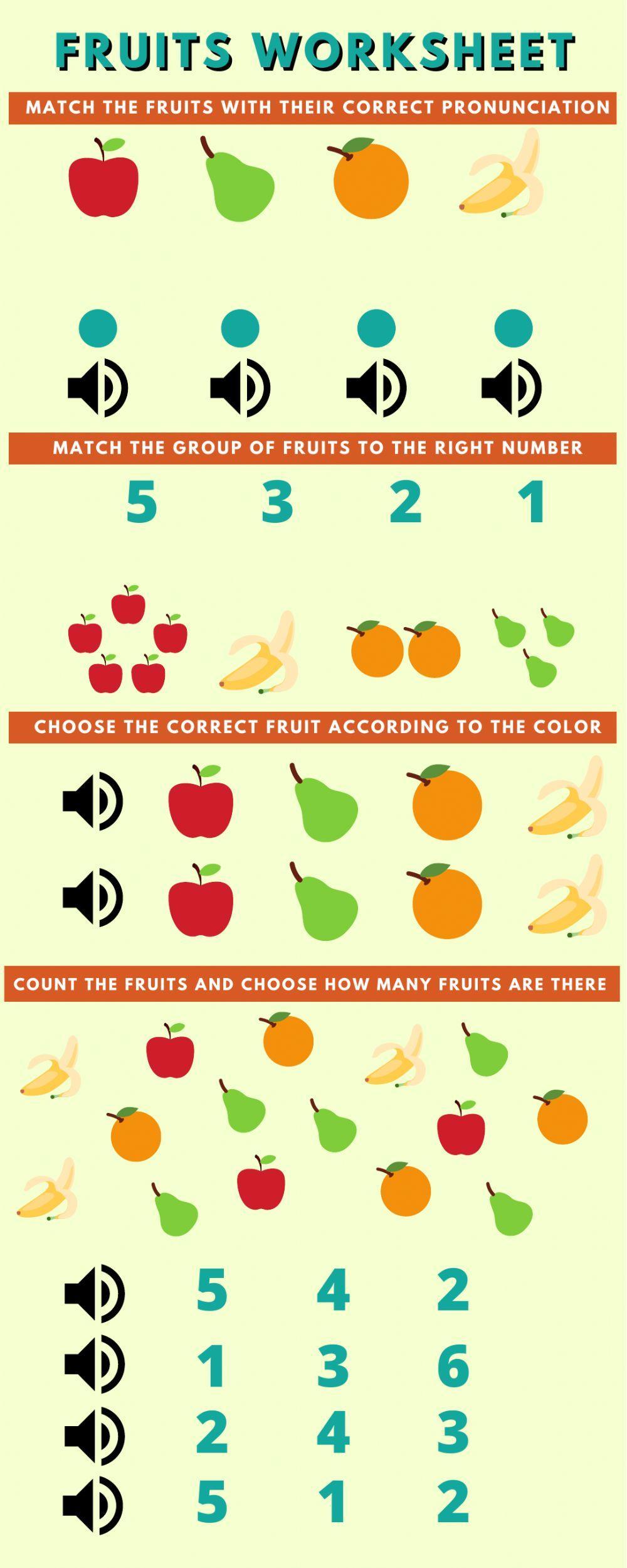 Fruits Worksheet Fruits Worksheet