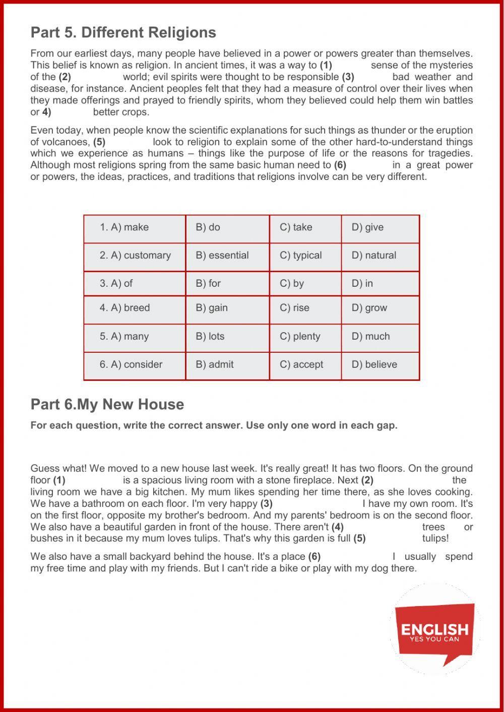 Pet reading test 5 and 6