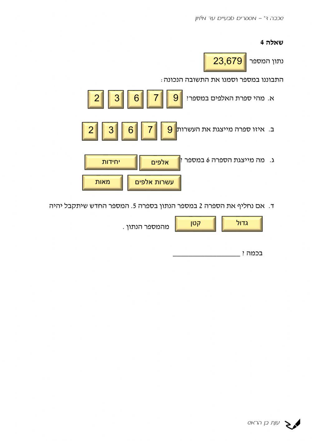מספרים טבעיים עד מיליון 1
