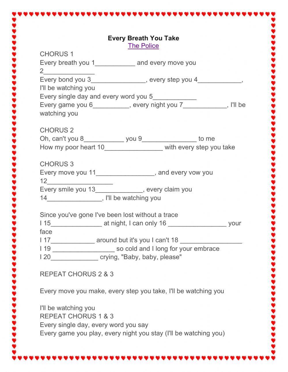 SONG: Every breath you take - The Police