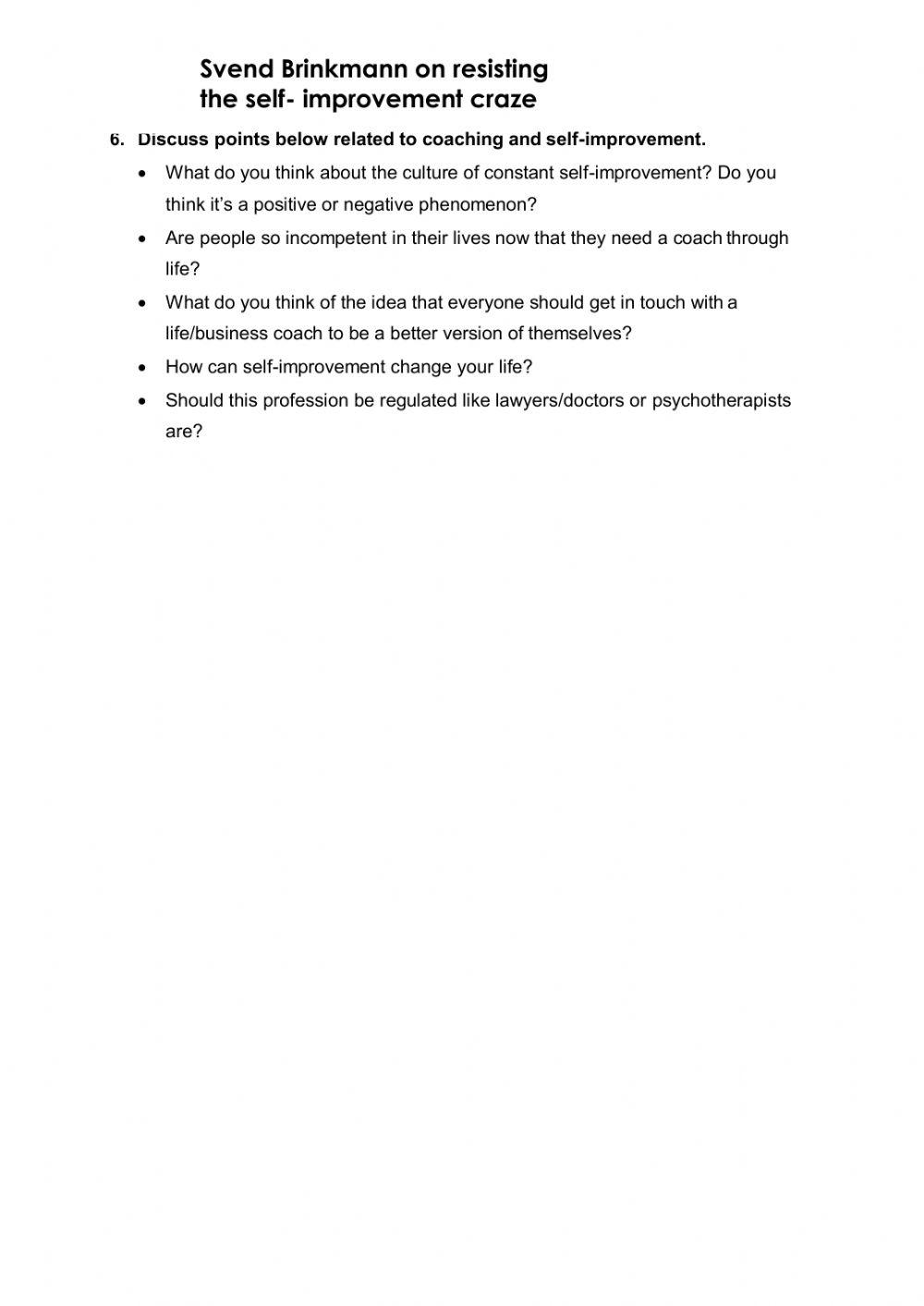 Resisting the Self-Improvement Craze