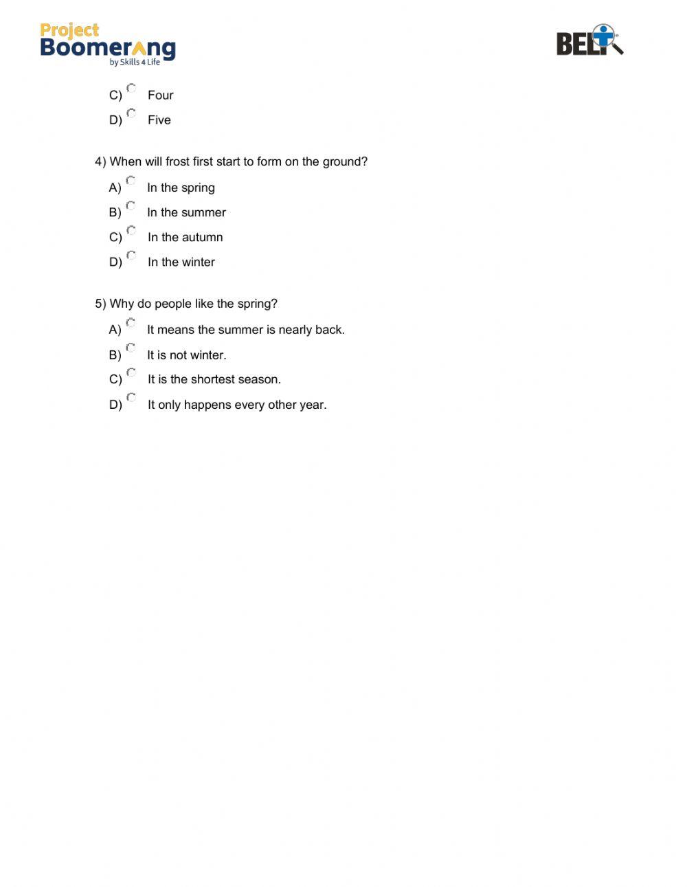 BELT Reading Comprehension Practice Part I