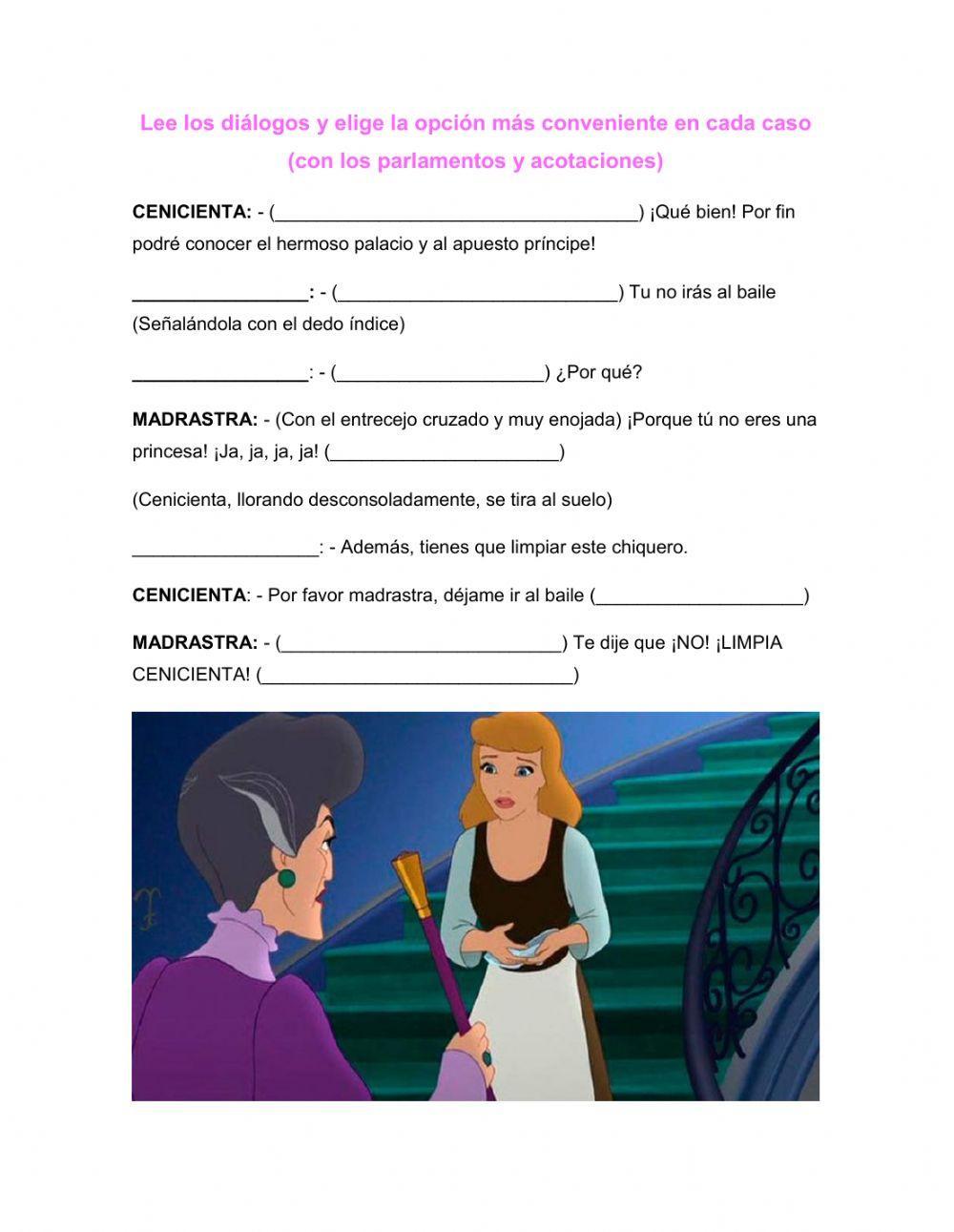 Obra de teatro - Parlamentos y acotaciones