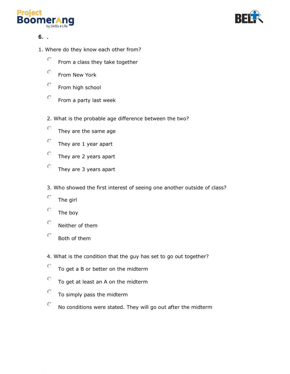 BELT Listening Comprehension Practice Part II