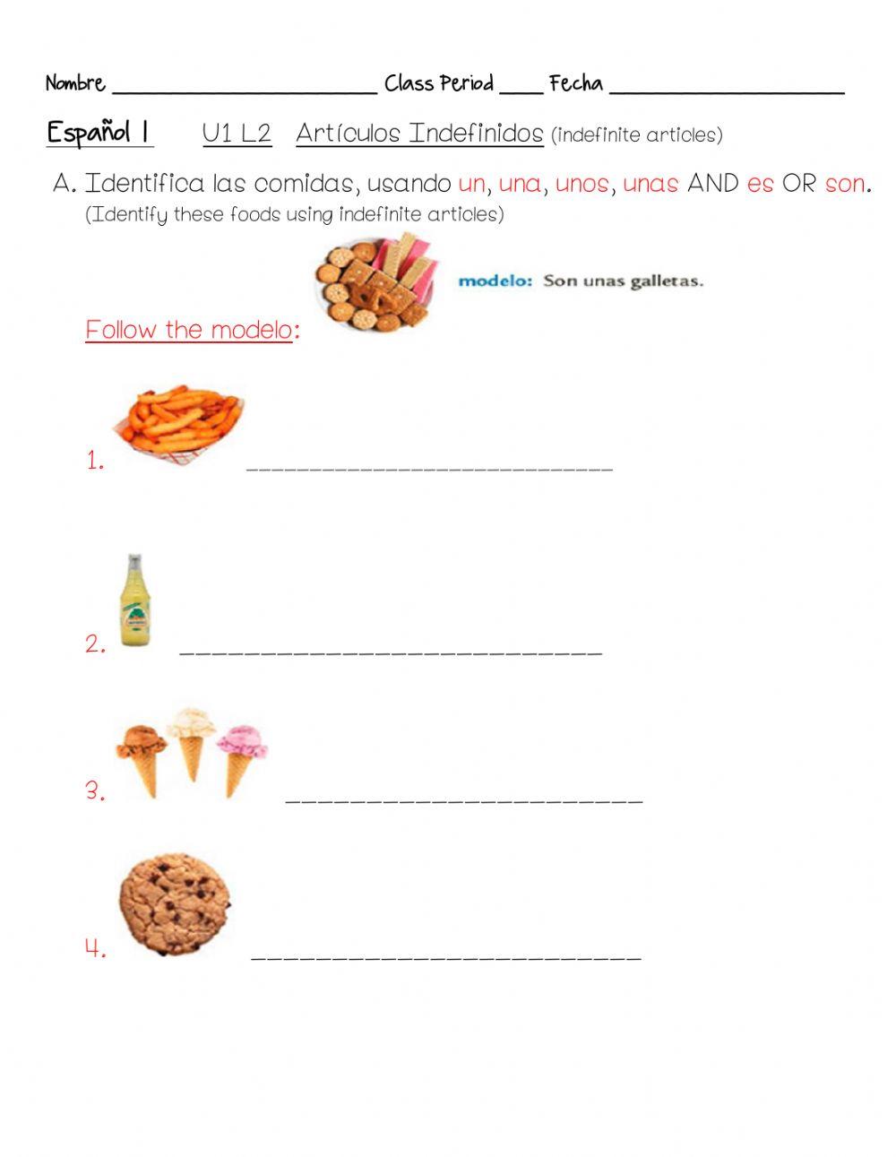 Artículos Indefinidos