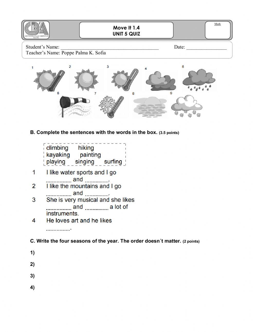 Move It 1.4 Uni… | Free Interactive Worksheets | 6125546
