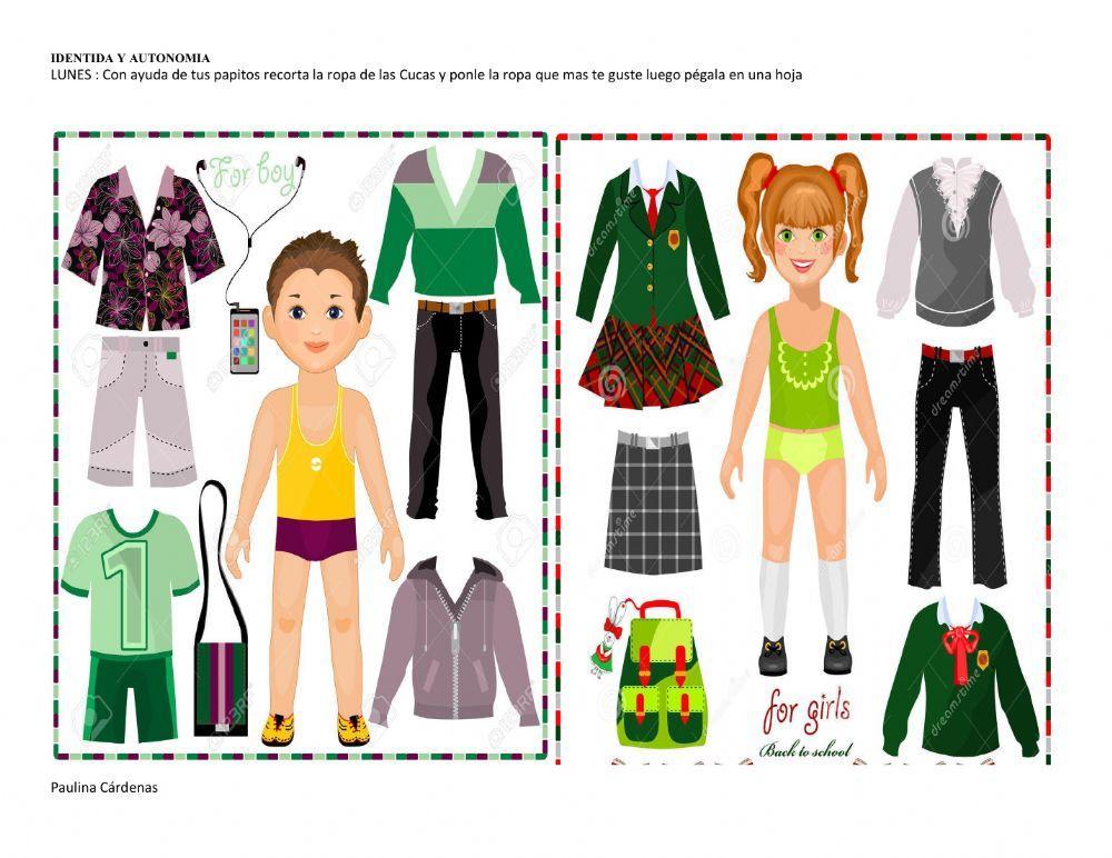 Escojo la ropa y visto al niño o niña