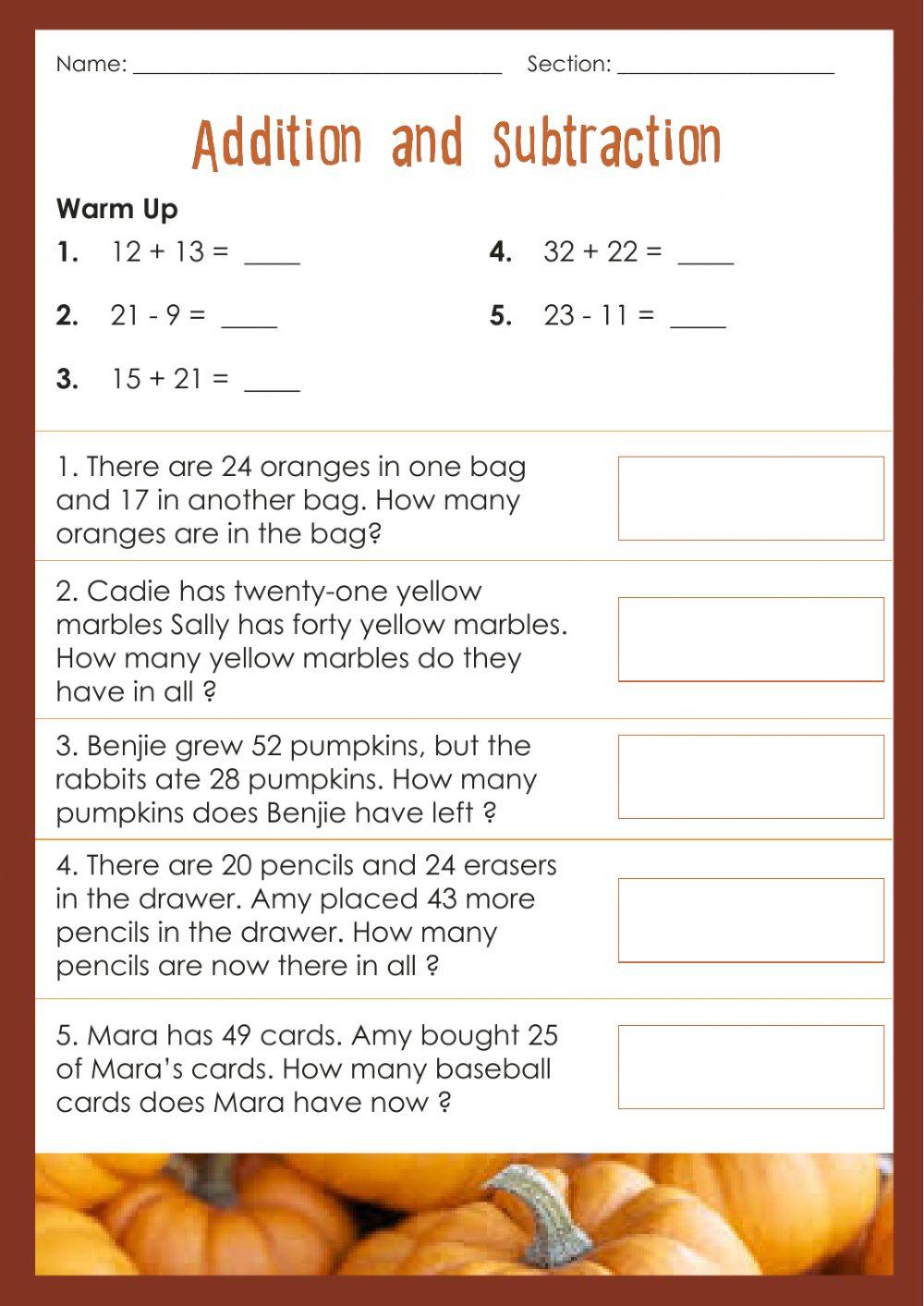 Addition and Subtraction problem 413483 | gracianahabibi