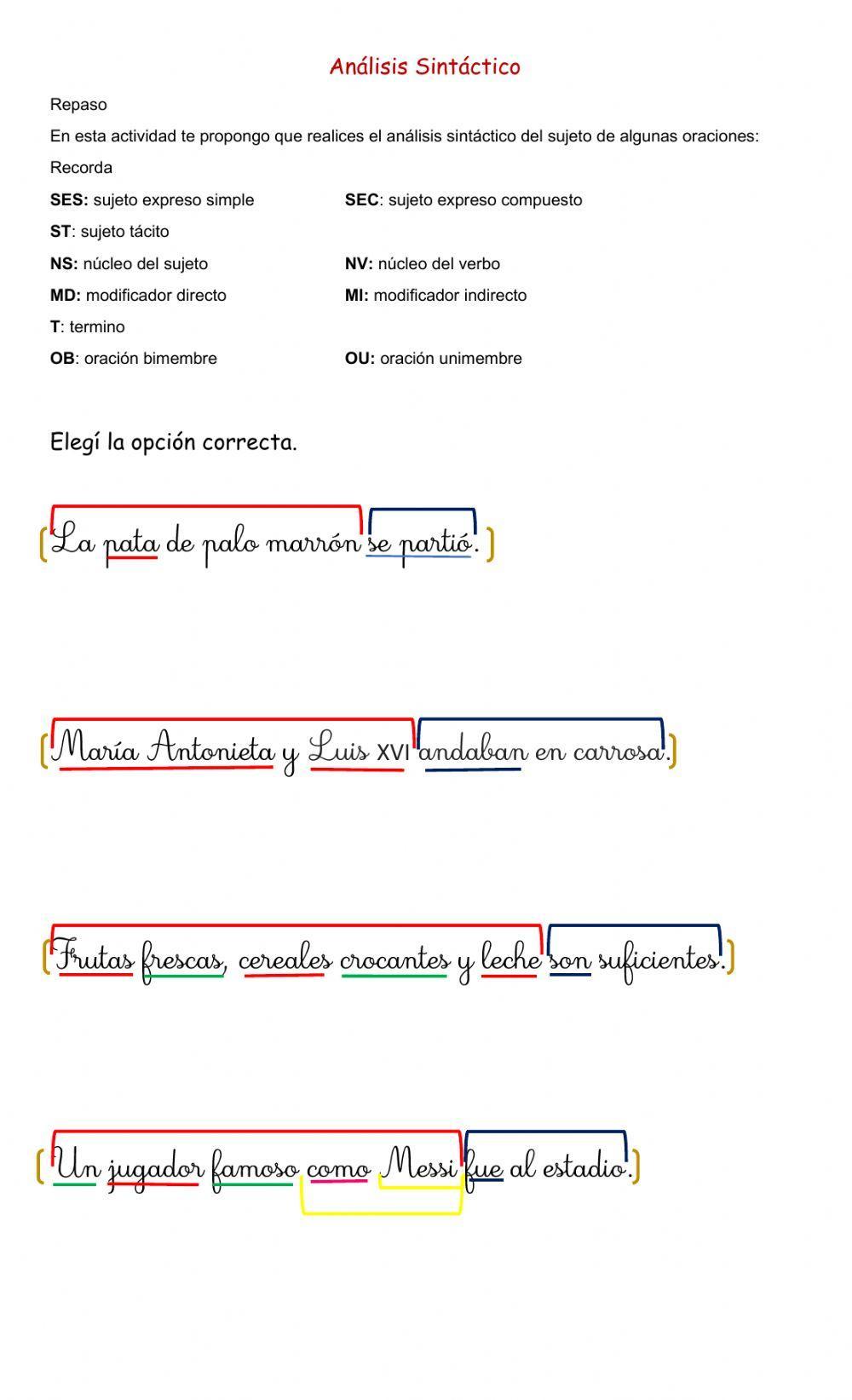 Análisis del sujeto