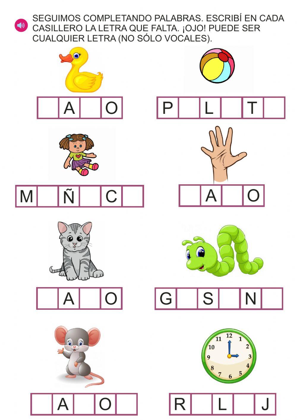 Completamos las palabras