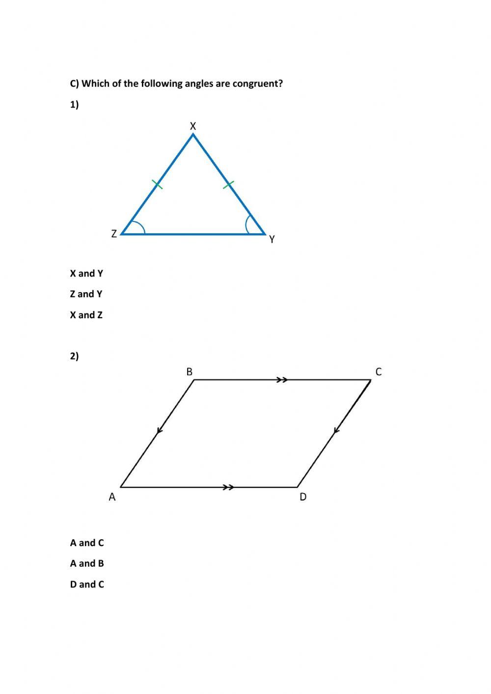 ANGLES IN TRIANGLES AND QUADRILATERALS online exercise for | Live ...
