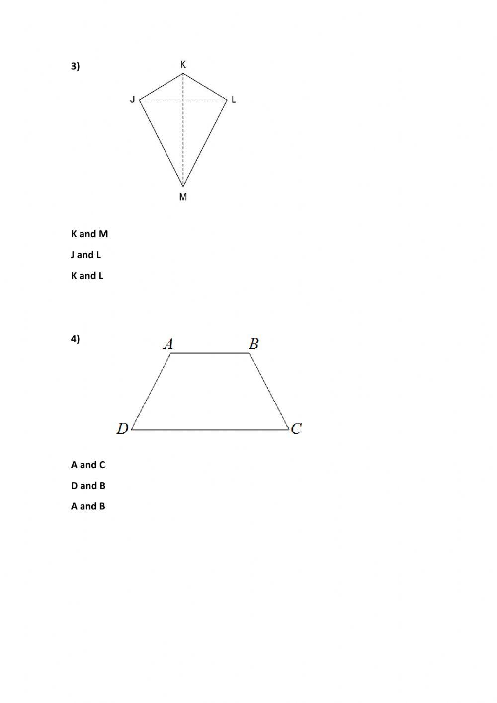 ANGLES IN TRIANGLES AND QUADRILATERALS online exercise for | Live ...