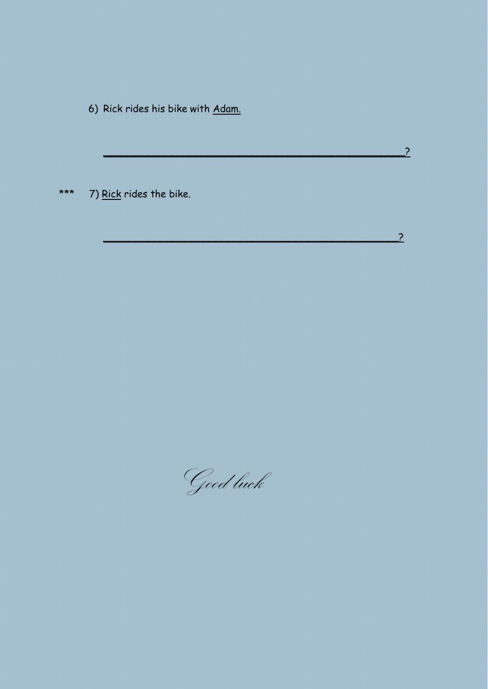 Wh Question -Present simple