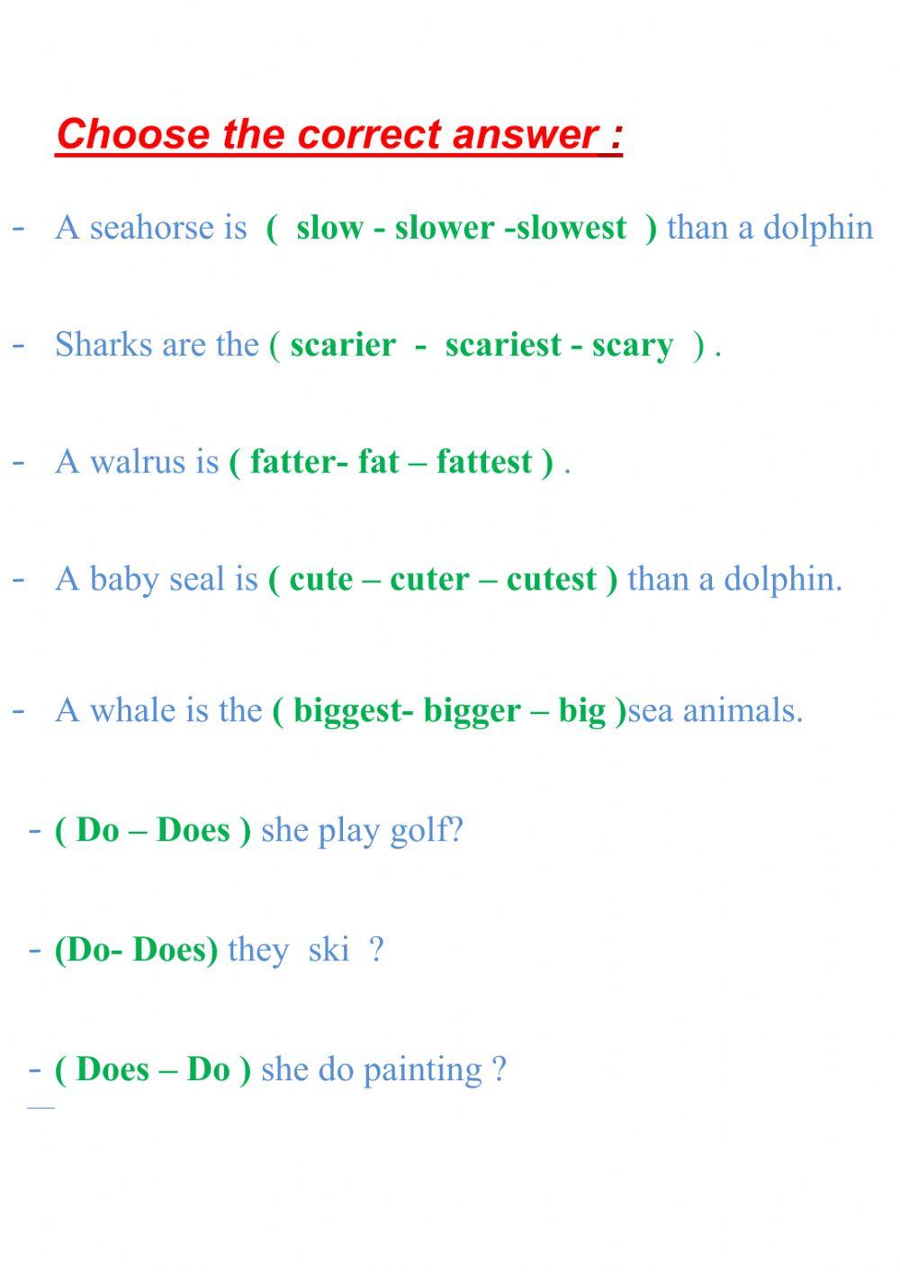Comparative & superlative