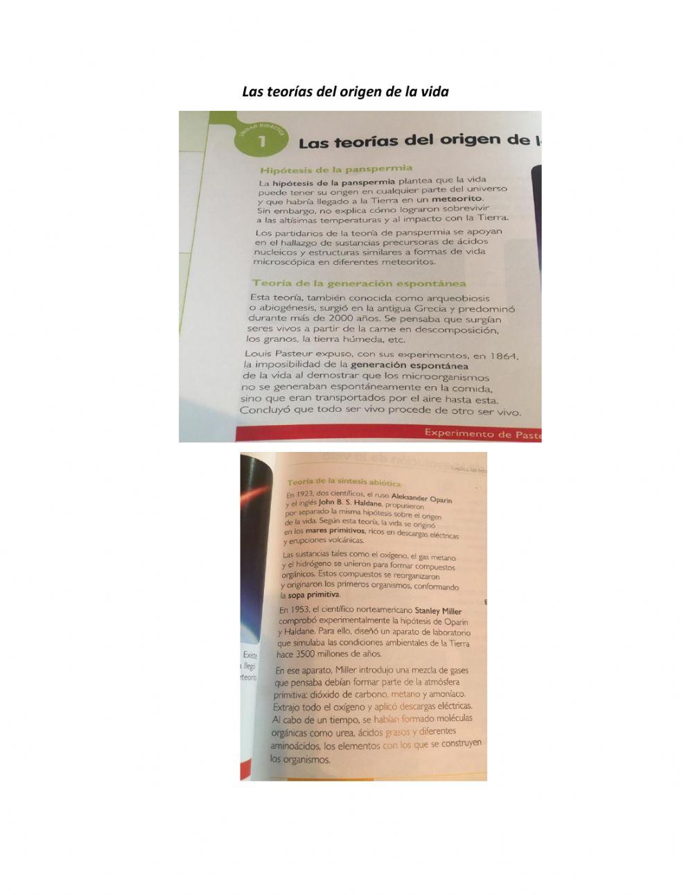 Las teorías del origen de la vida
