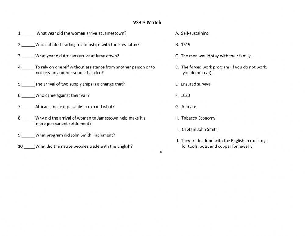 Virginia Studies 3.3 Matching