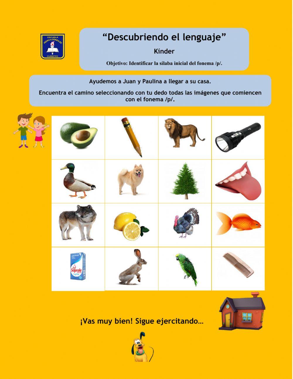 Conciencia fonológica sílaba inicial fonema P