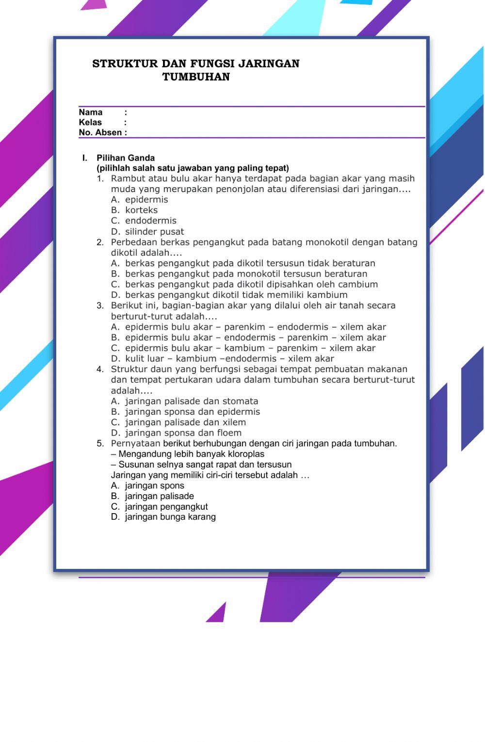 LK Jaringan tumbuhan