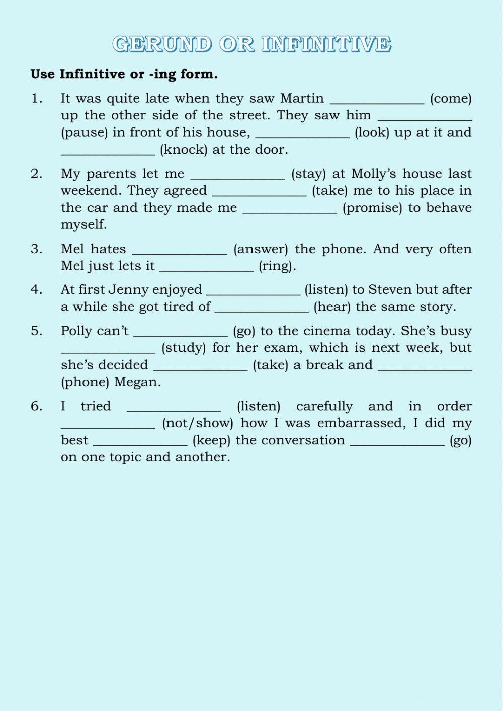 Gerund or infinitive