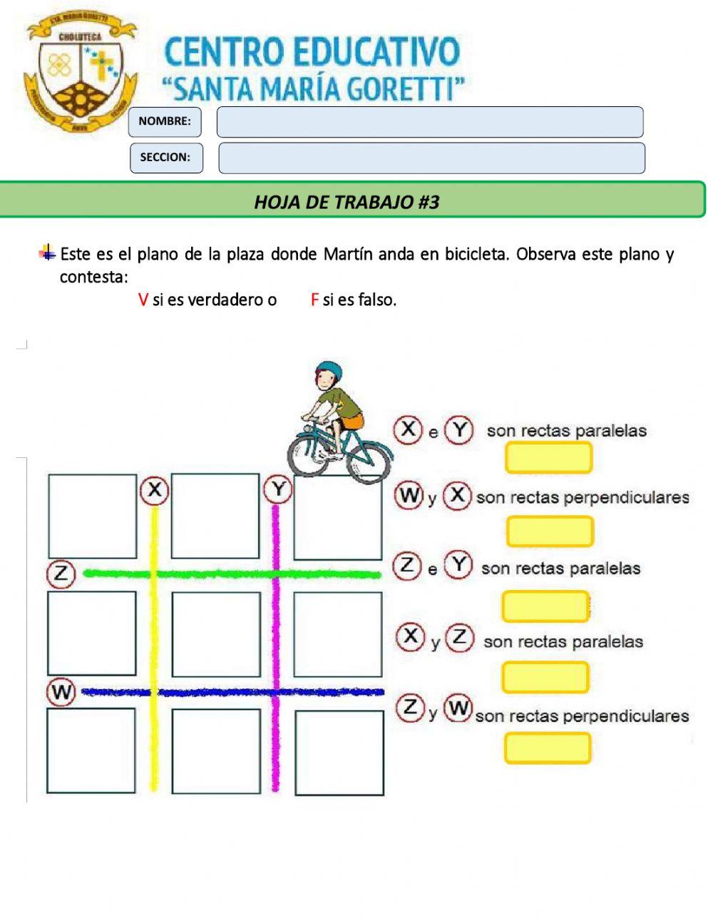hoja de trabajo de tipos de angulos