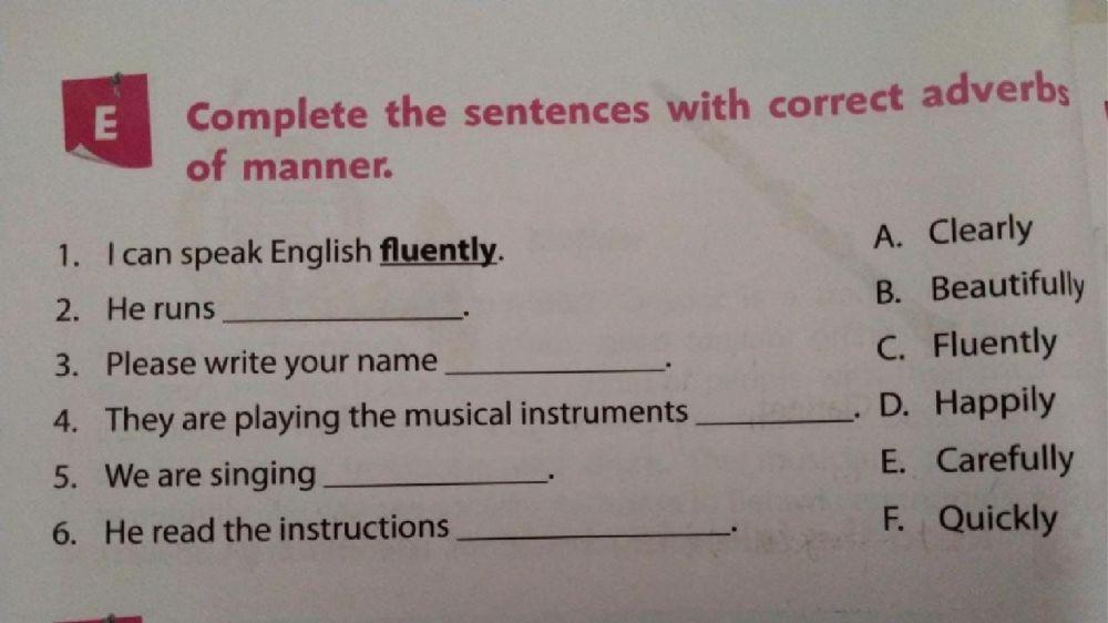 Exercises English for 4th grade