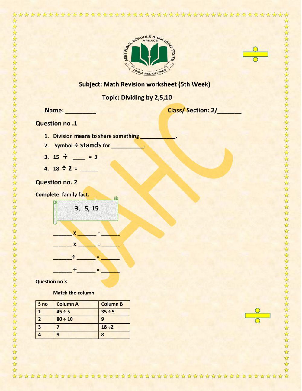 Dividing with 2,5,10