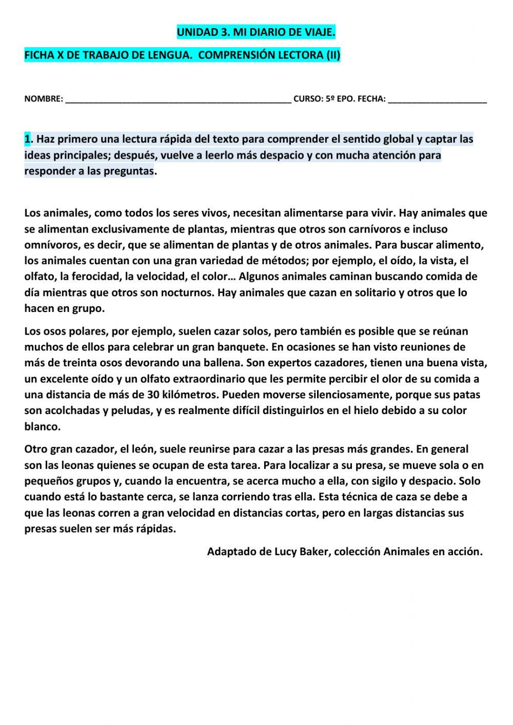 Ficha X LCL T-3 5º EPO