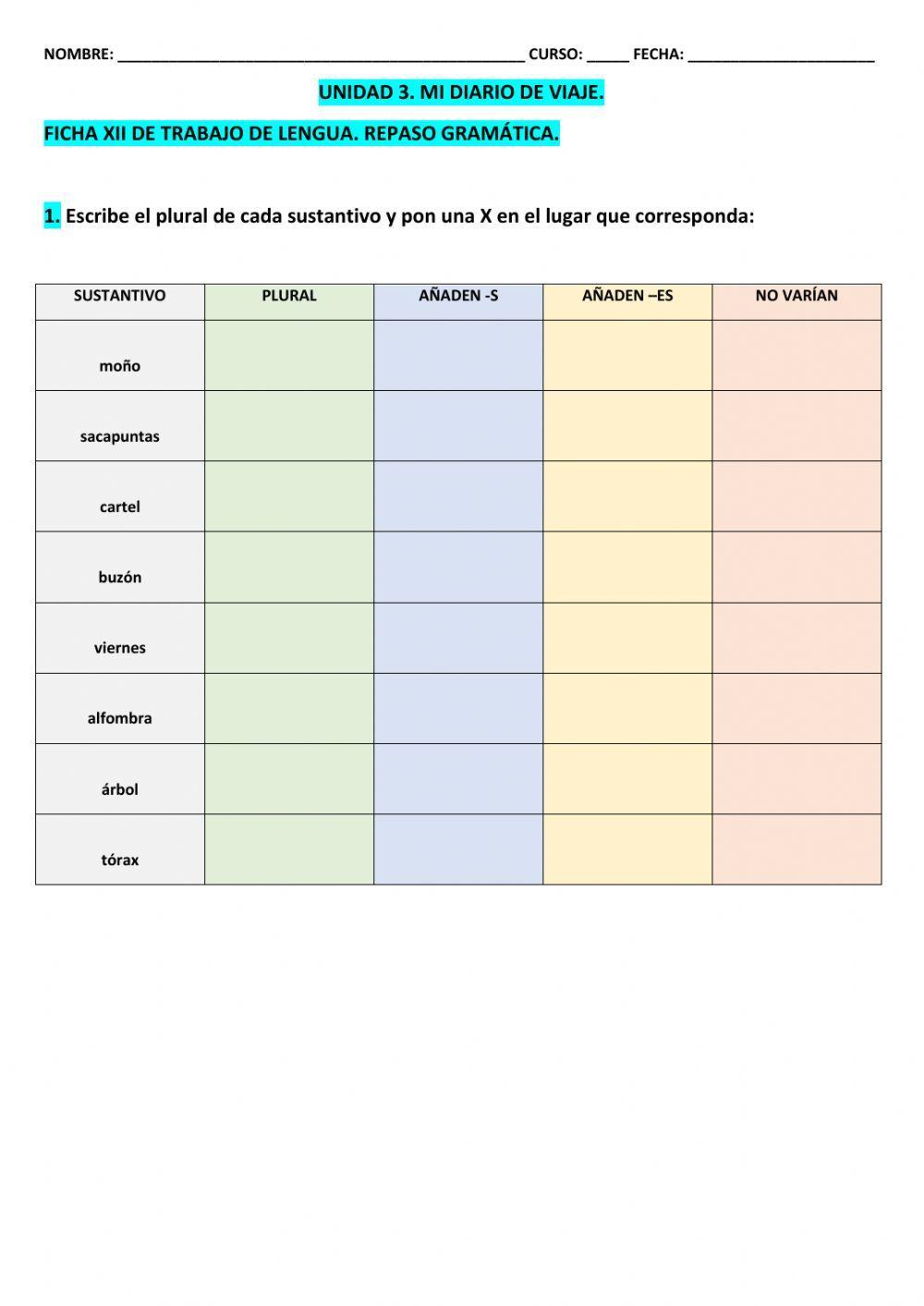 Ficha 12 LCL  T-3 5º EPO