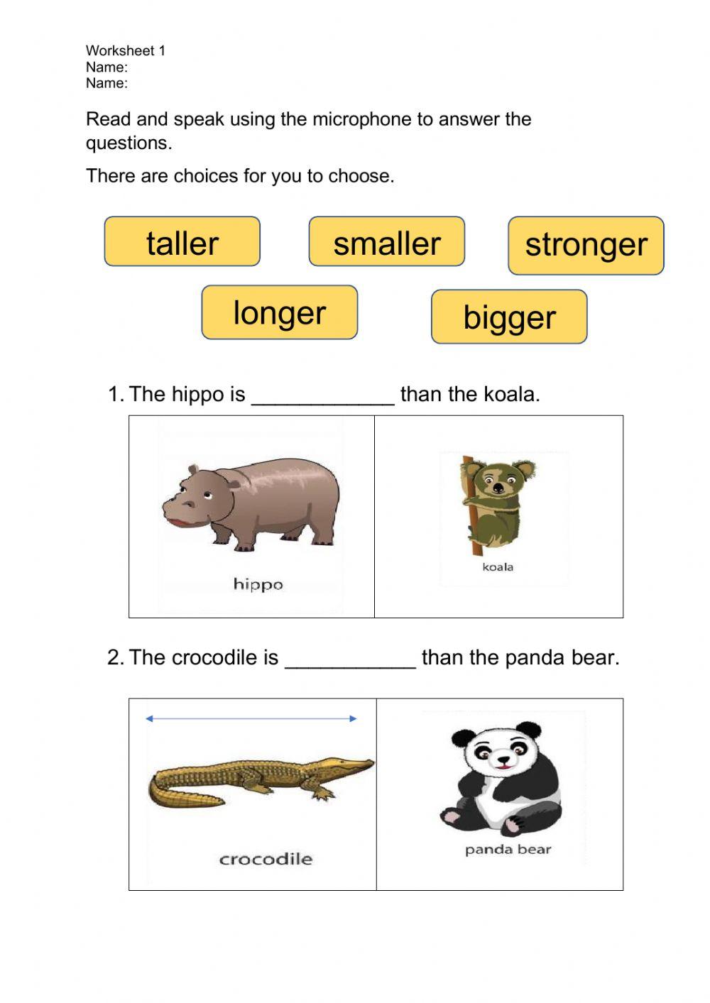 Comparative and Superlatives: The World Around Us