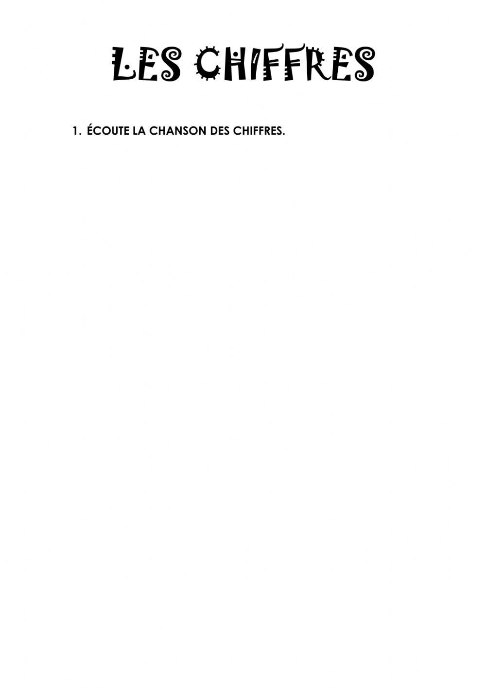 LES CHIFFRES 1 - 100