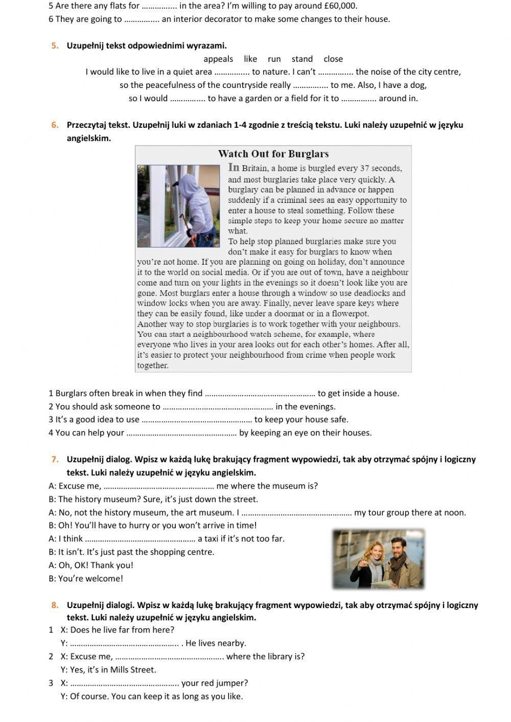 E8 U2 Miejsce zamieszkania Exam Skills