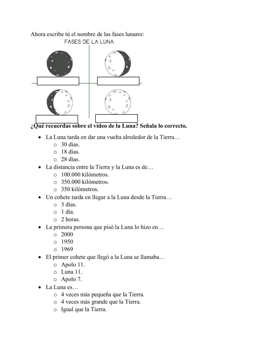 El Planeta Tierra: la Luna