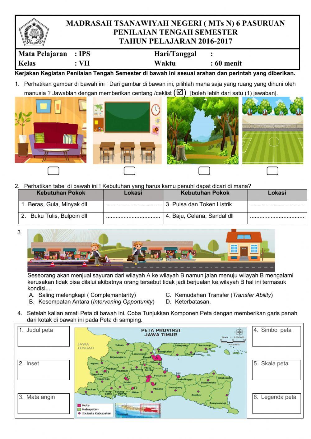 PTS IPS Kelas 7 A dan B MTs N 6 Pasuruan