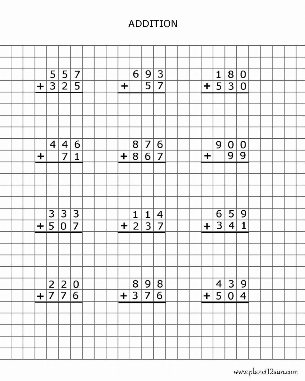 Multidigit Addition with Regrouping online exercise for Live Worksheets
