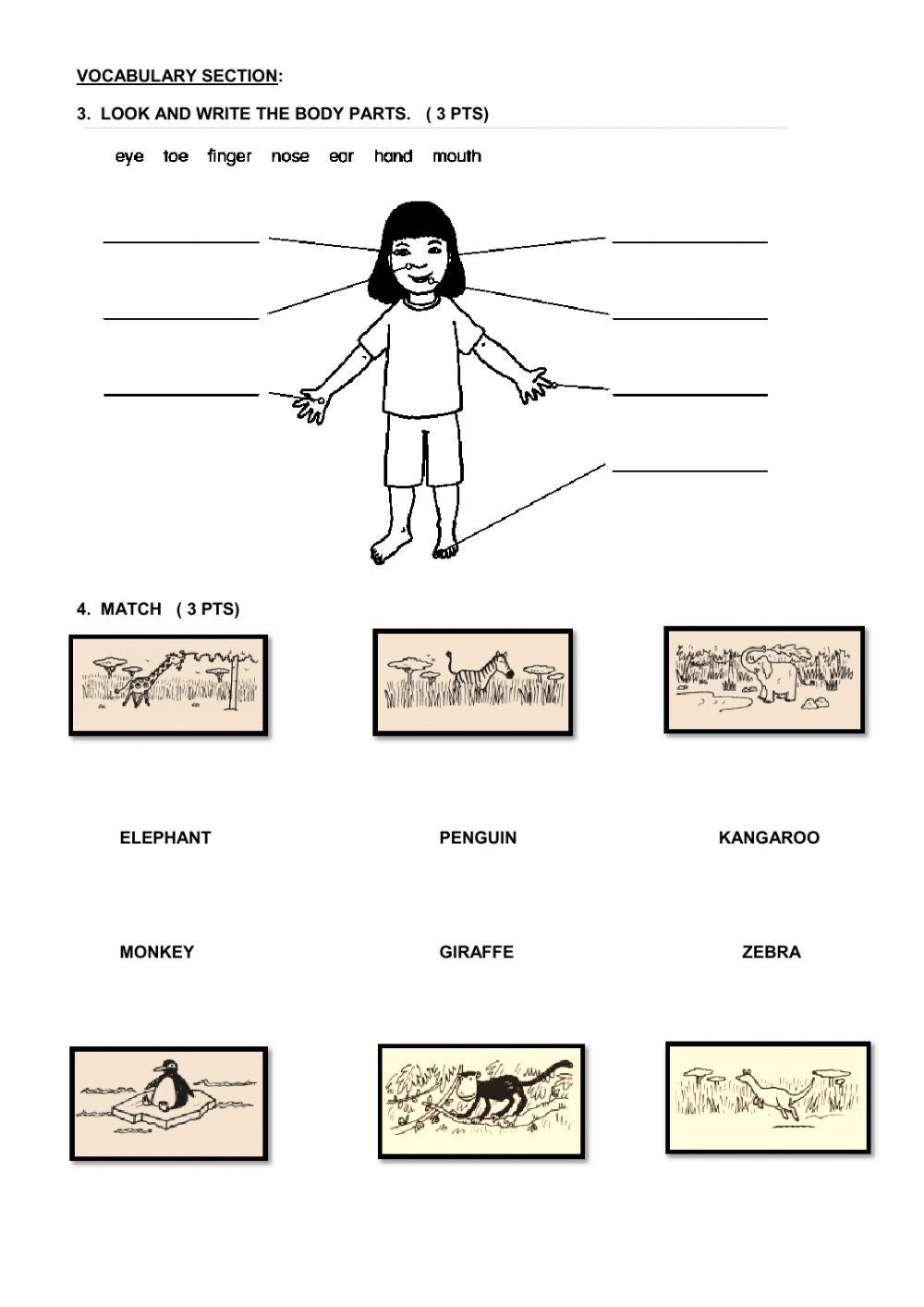 Examen de admisión. 3rd grade.