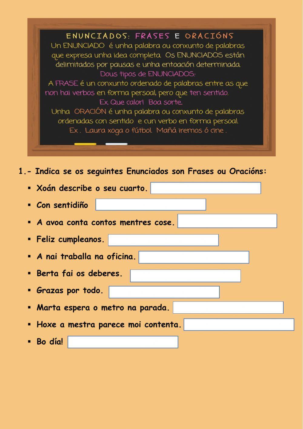 A frase e a oración