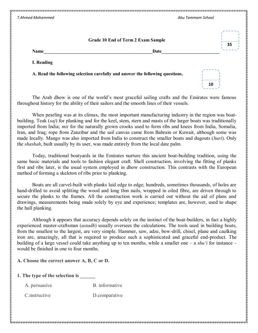 Skills check 2 practice