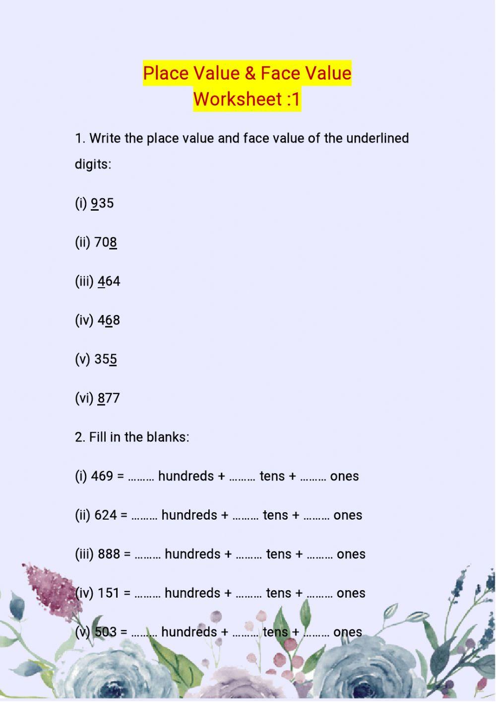 place value and face value (1)