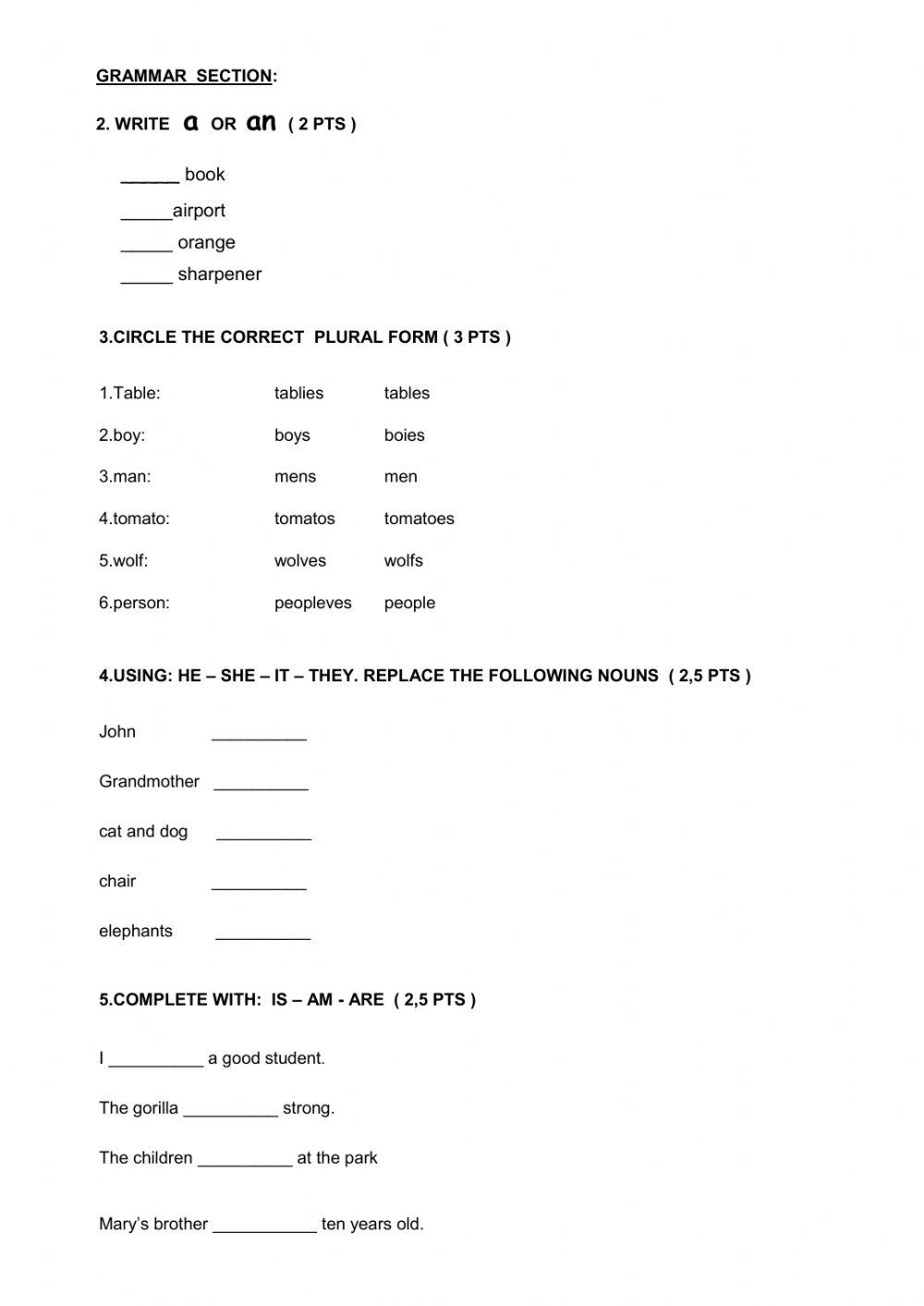 Examen de admisión U.E EL LIBERTADOR