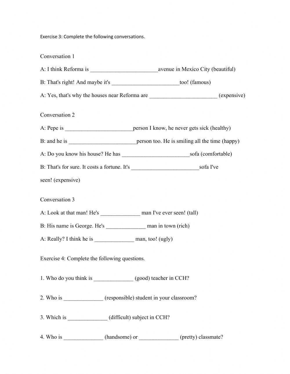 E3U1 Superlatives CCH