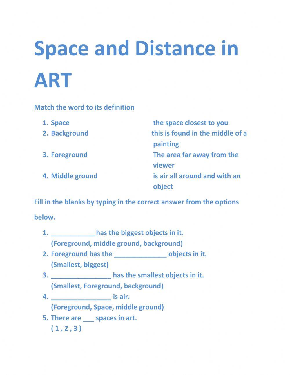 Space in art (distance)