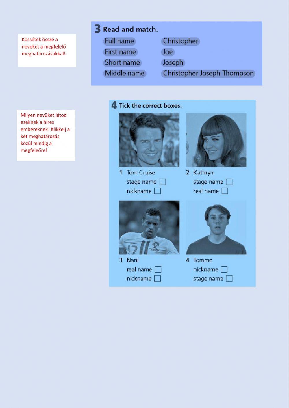 Names, first names, surnames