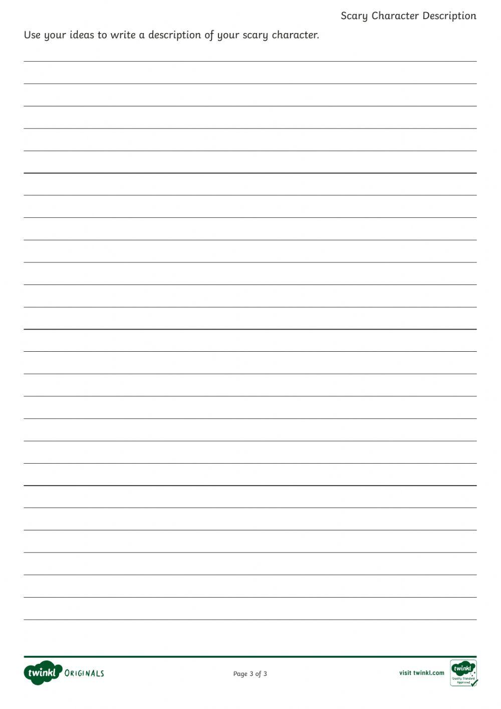 Scary character description