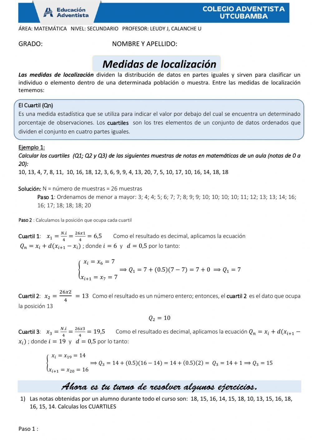 MEDIDAS DE LOCALIZACIÓN
