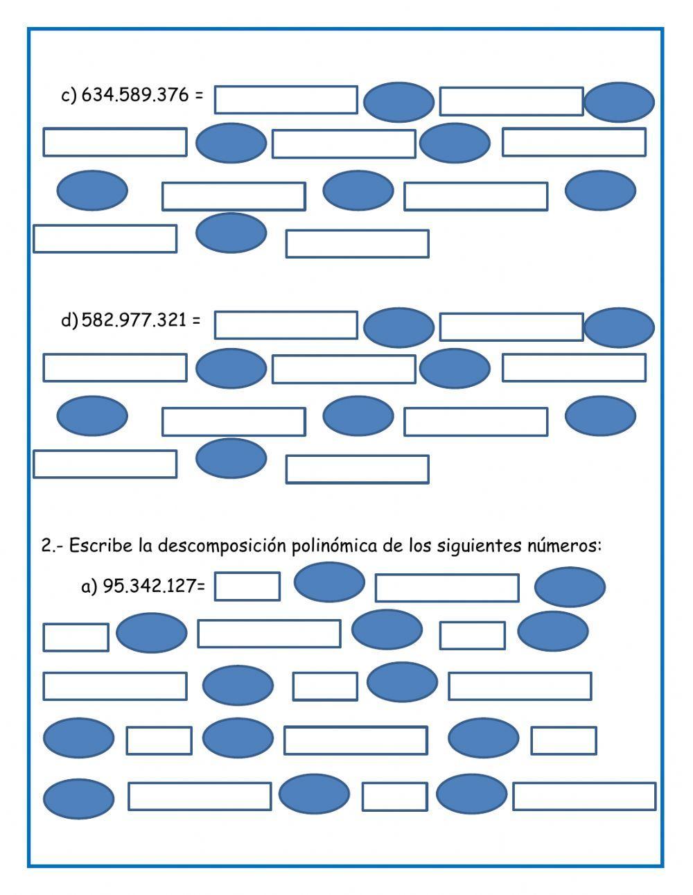 Descomposición aditiva y polinómica