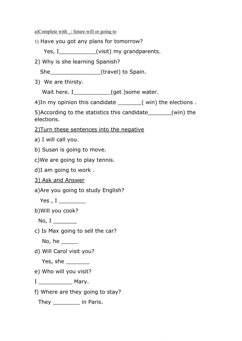 Future will or going to