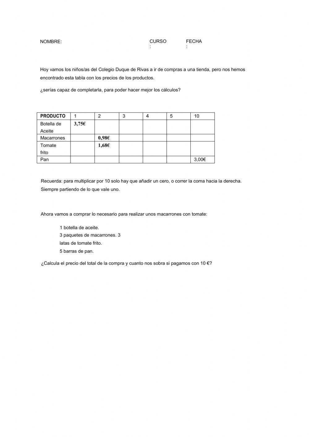 Problemas de matematicas
