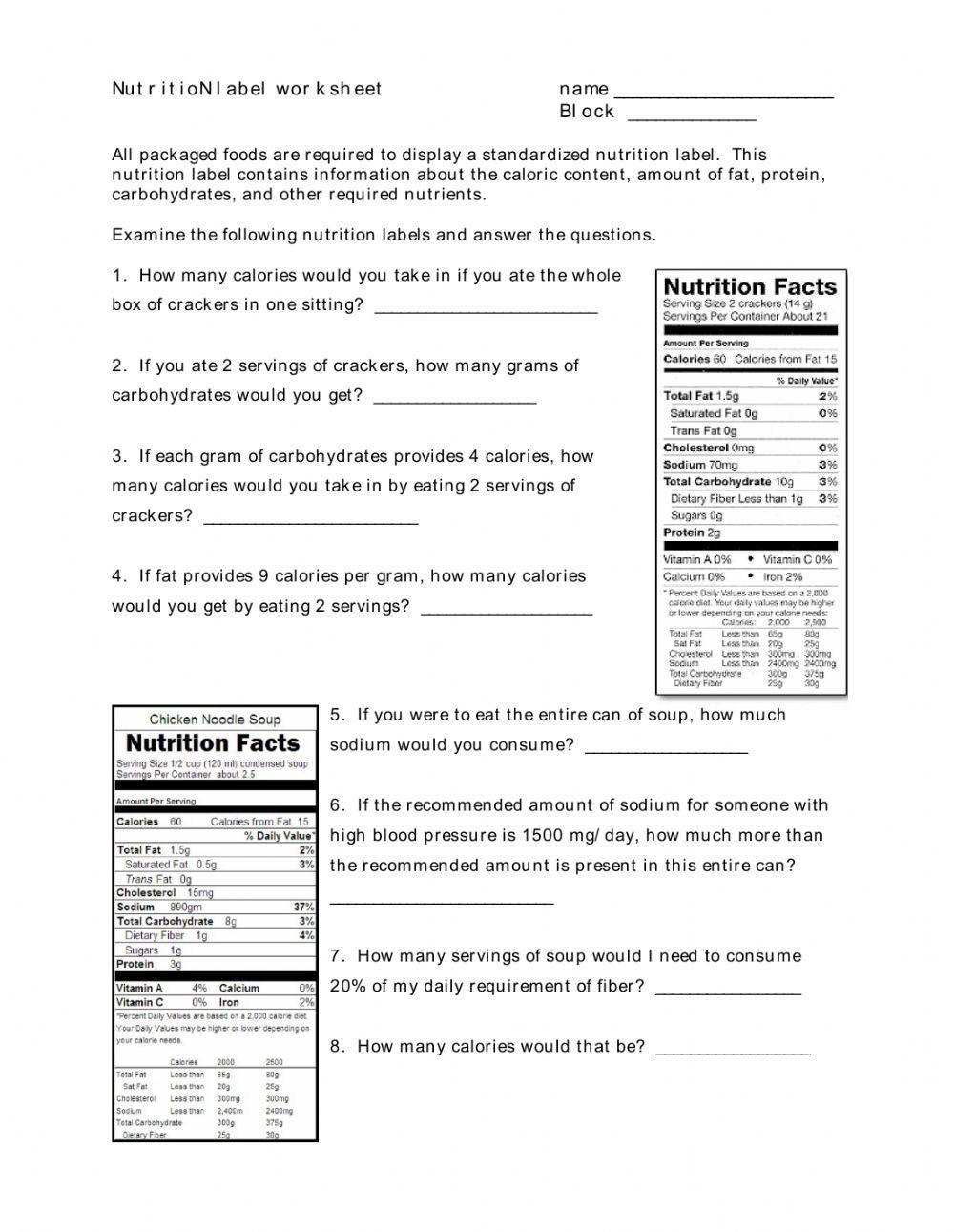 Food labels