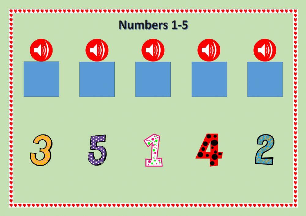 Numbers 1-5 (drag and drop)
