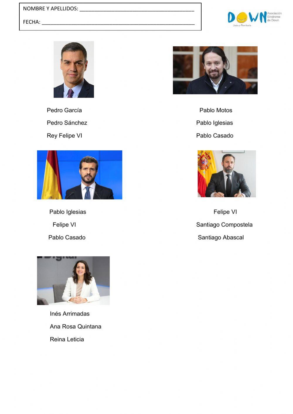 Familia real y mandos políticos